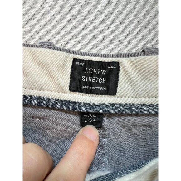 J.Crew Mens Trade Mark 770 Straight Chino Pants Flat Front Stretch Sz 34x34 Gray - Picture 3 of 11